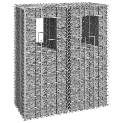 Gabion Basket Posts 2 Pcs 40x40x100 Cm Iron Opoxlo
