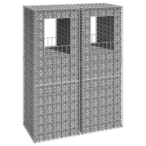 Gabion Basket Posts 2 Pcs 50x50x140 Cm Iron Opoxio