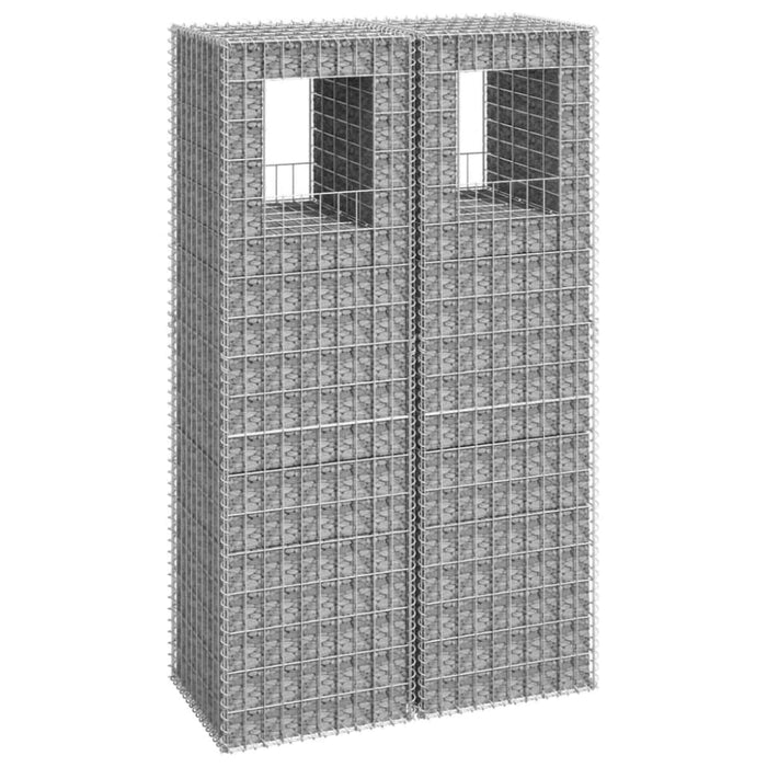 Gabion Basket Posts 2 Pcs 50x50x180 Cm Iron Opoxit