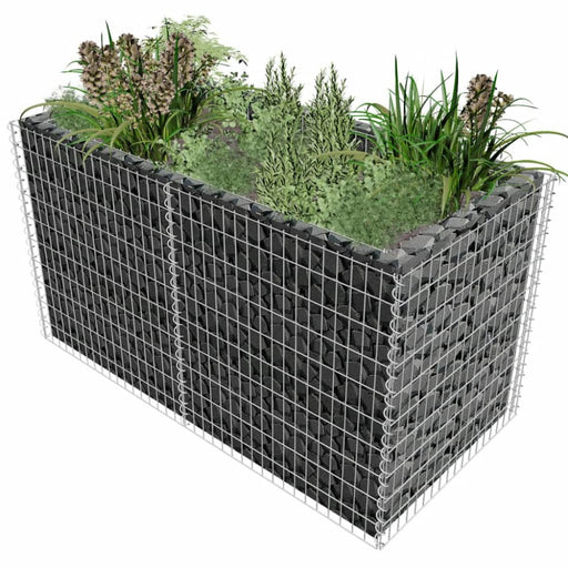 Gabion Raised Bed Steel 180x90x100 Cm Silver Oaxtll