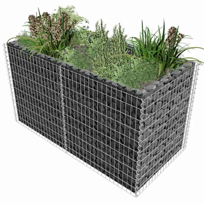 Gabion Raised Bed Steel 180x90x100 Cm Silver Oaxtll