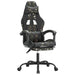 Gaming Chair With Footrest Black And Camouflage Faux