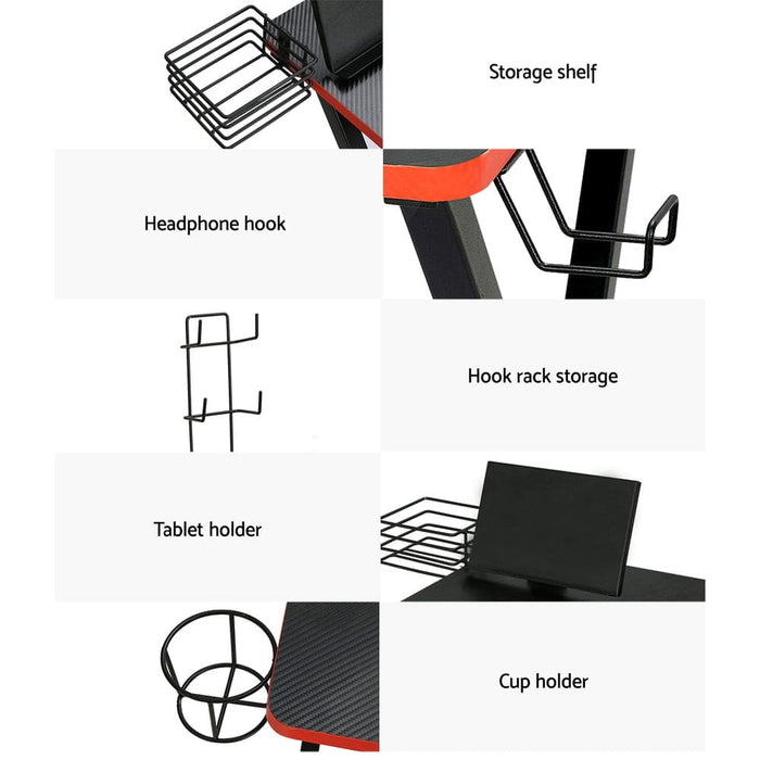 Gaming Desk Computer Desks Table Storage Shelves Study Home