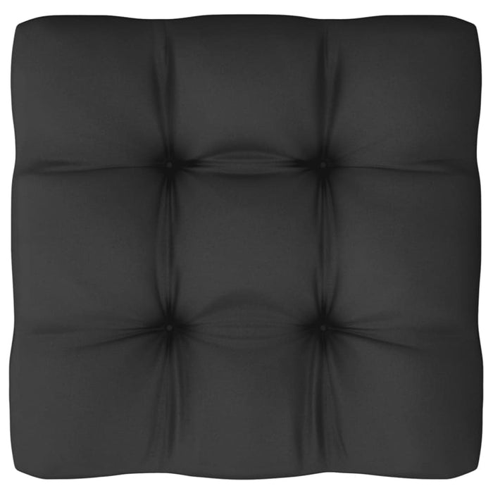 Garden 2-seater Sofa with Cushions Black Solid Pinewood