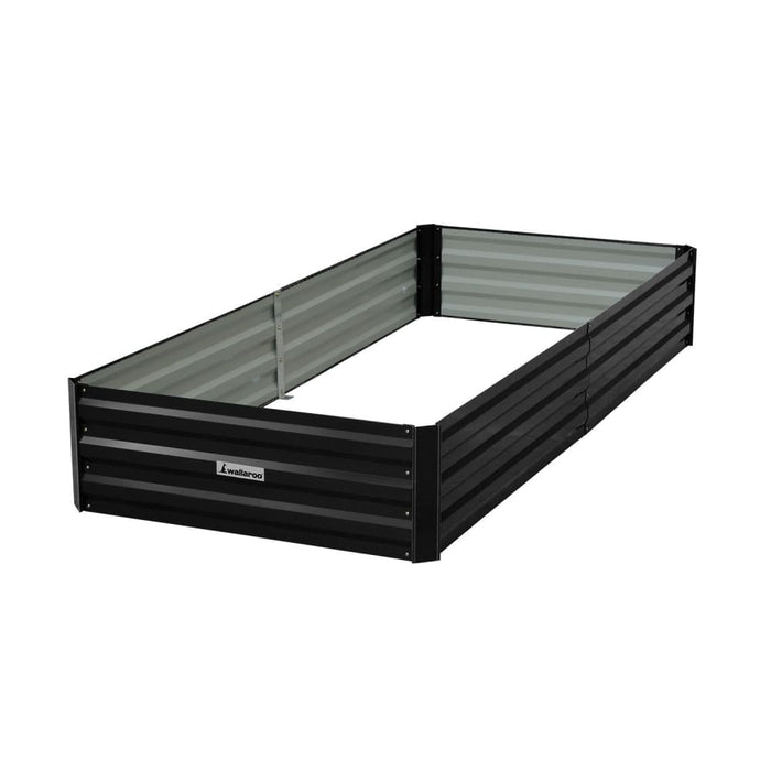 Garden Bed 210 x 90 30cm Galvanized Steel - Black
