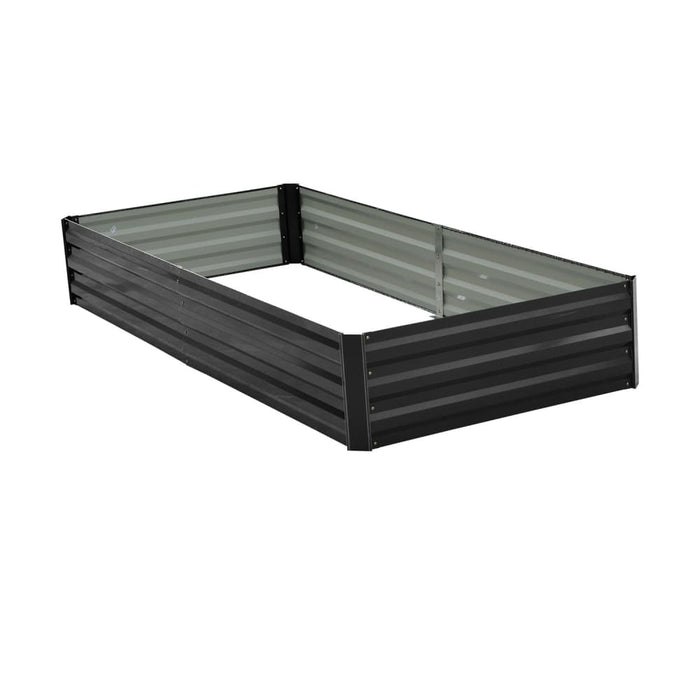 Garden Bed 210 x 90 30cm Galvanized Steel - Black