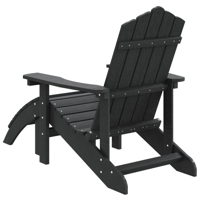 Garden Adirondack Chair with Footstool Hdpe Anthracite
