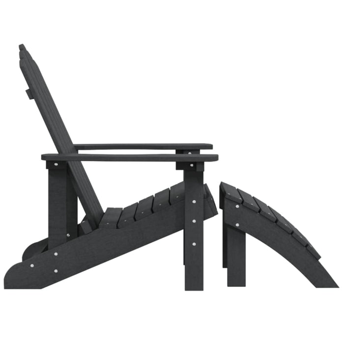 Garden Adirondack Chair with Footstool Hdpe Anthracite