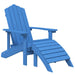Garden Adirondack Chair with Footstool Hdpe Aqua Blue Tonlan