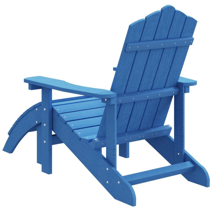 Garden Adirondack Chair with Footstool Hdpe Aqua Blue Tonlan
