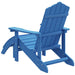 Garden Adirondack Chair with Footstool Hdpe Aqua Blue Tonlan
