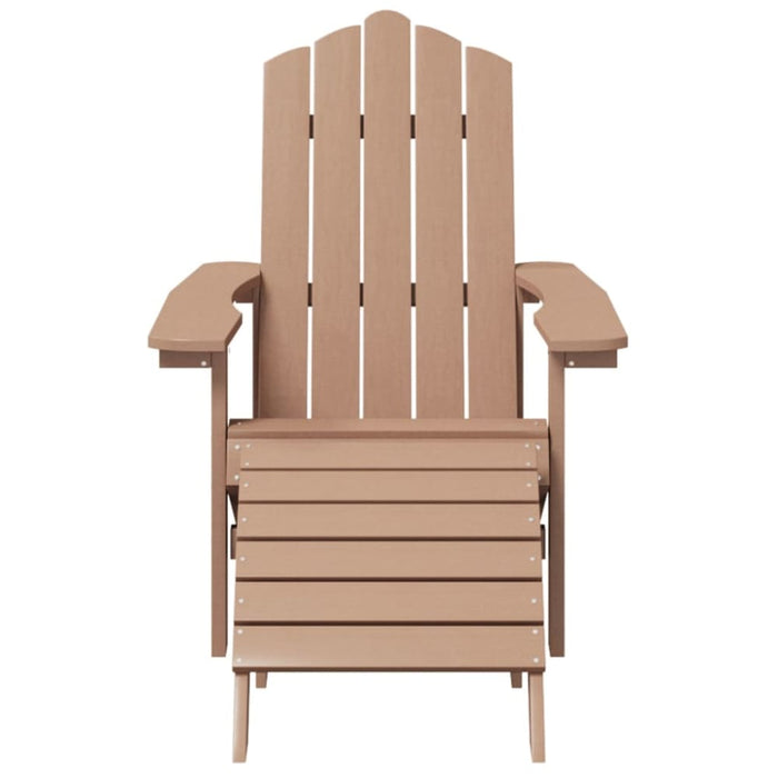 Garden Adirondack Chair with Footstool Hdpe Brown Tonlai
