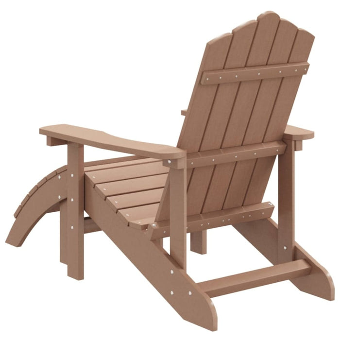 Garden Adirondack Chair with Footstool Hdpe Brown Tonlai