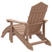 Garden Adirondack Chair with Footstool Hdpe Brown Tonlai