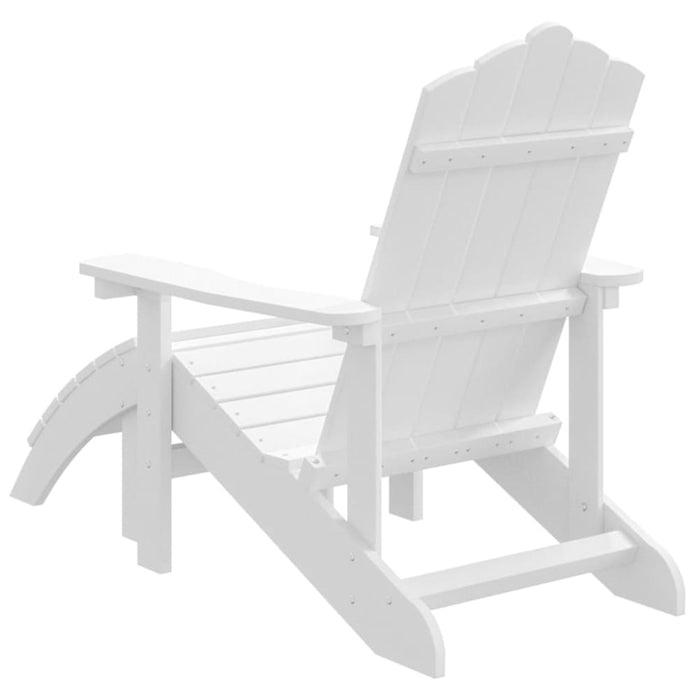 Garden Adirondack Chair with Footstool Hdpe White Tonlap