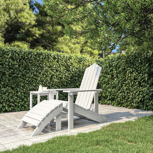 Garden Adirondack Chair with Footstool Hdpe White Tonlap