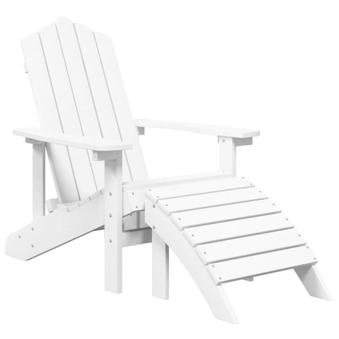 Garden Adirondack Chair with Footstool Hdpe White Tonlap