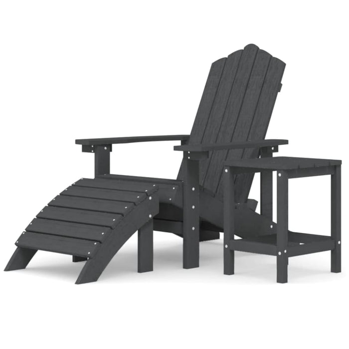 Garden Adirondack Chair with Footstool & Table Hdpe