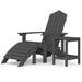 Garden Adirondack Chair with Footstool & Table Hdpe