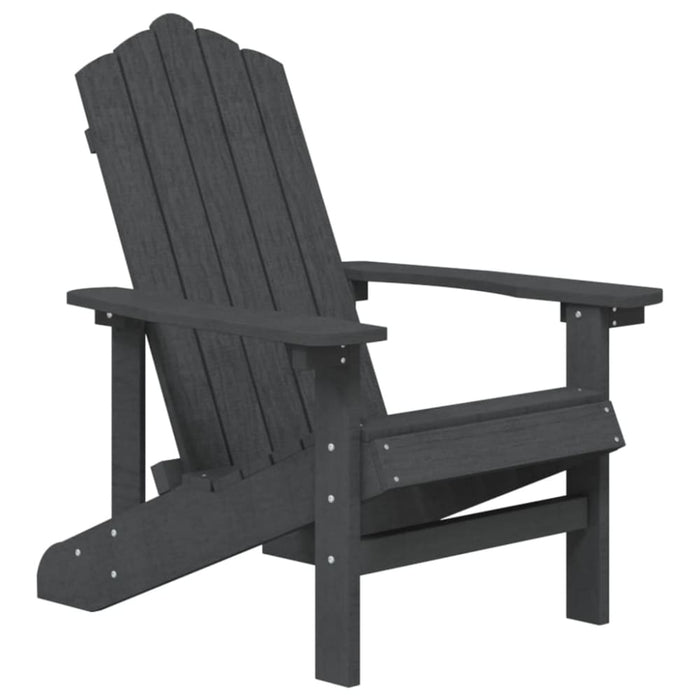 Garden Adirondack Chair with Table Hdpe Anthracite Tbkpibo