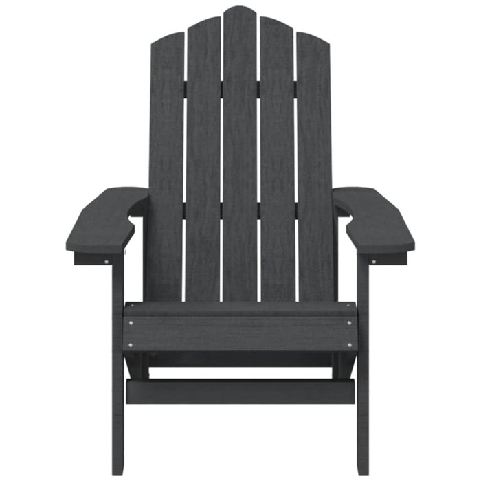 Garden Adirondack Chair with Table Hdpe Anthracite Tbkpibo