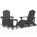 Garden Adirondack Chairs with Footstool & Table Hdpe