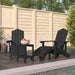 Garden Adirondack Chairs with Footstool & Table Hdpe