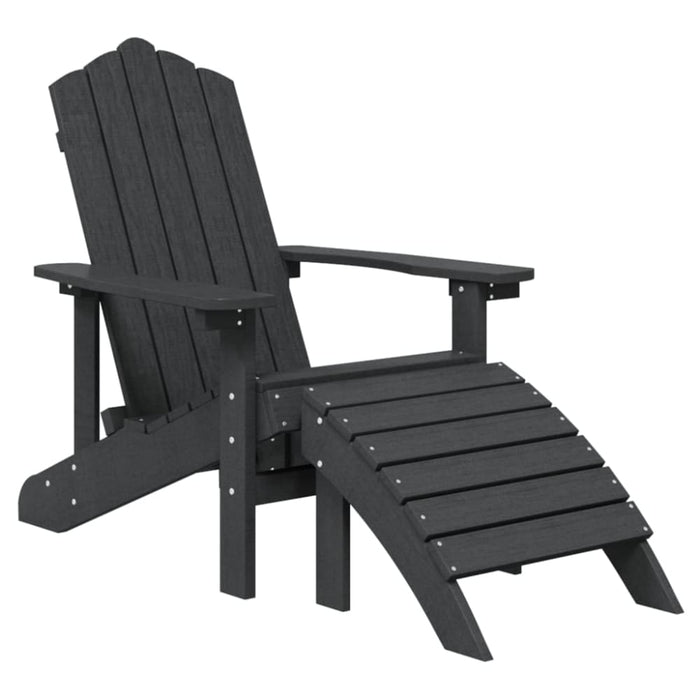 Garden Adirondack Chairs with Footstool & Table Hdpe