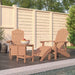 Garden Adirondack Chairs with Footstool & Table Hdpe Brown