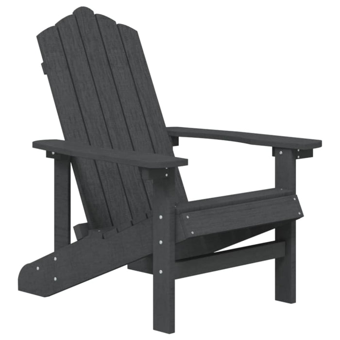Garden Adirondack Chairs with Table Hdpe Anthracite Tbkpibp
