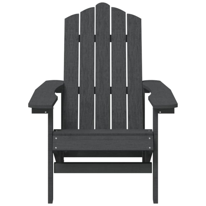 Garden Adirondack Chairs with Table Hdpe Anthracite Tbkpibp