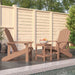 Garden Adirondack Chairs with Table Hdpe Brown Tbkpibl