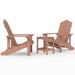 Garden Adirondack Chairs with Table Hdpe Brown Tbkpibl