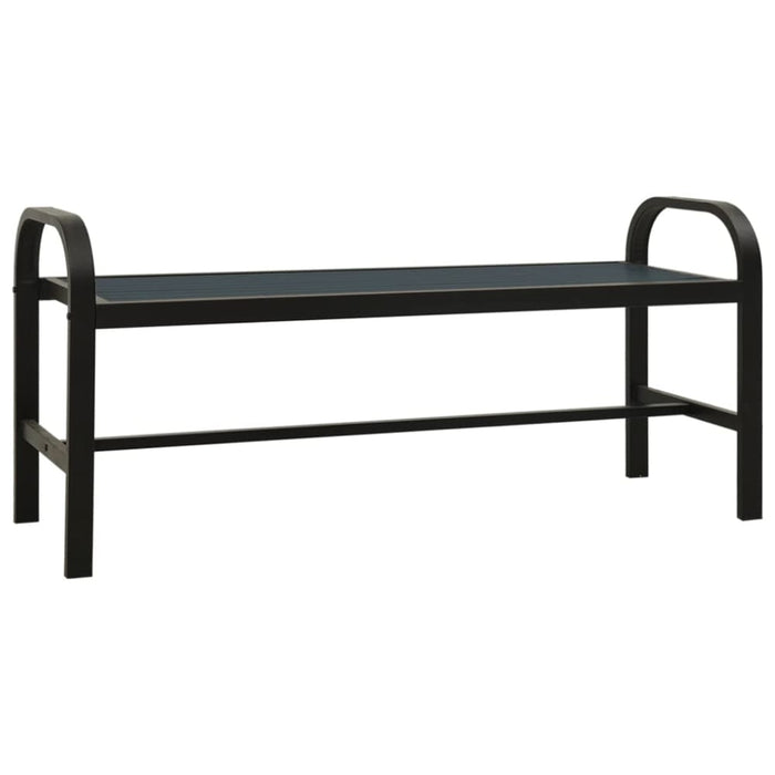 Garden Bench 124.5 Cm Steel and Wpc Black Toioti