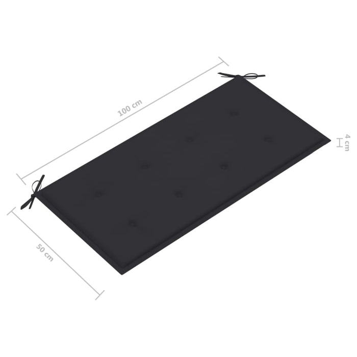 Garden Bench with Anthracite Cushion Solid Teak Wood Tblxlak