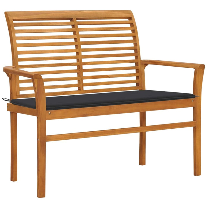 Garden Bench with Anthracite Cushion Solid Teak Wood Tblxlak
