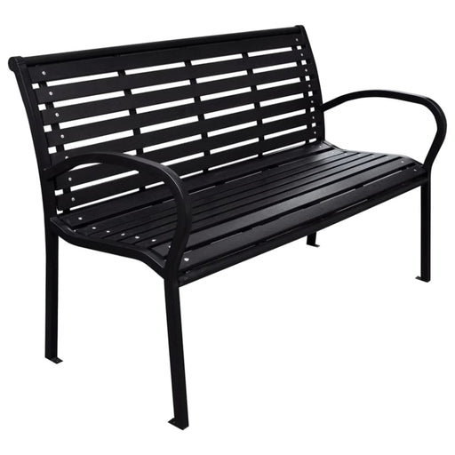 Garden Bench Black 116 Cm Steel and Wpc Tokpin