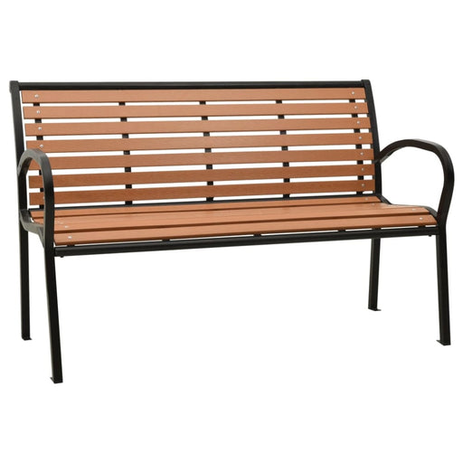 Garden Bench Black and Brown 116 Cm Steel Wpc Tokpik