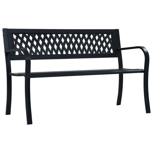 Garden Bench Black Steel Aikat