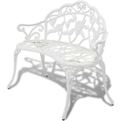 Garden Bench Cast Aluminium White Axoli