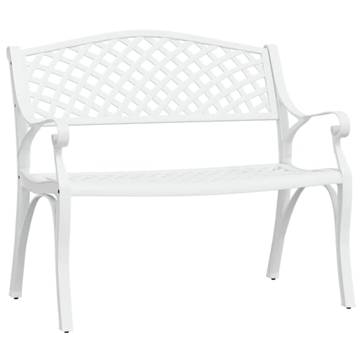Garden Bench Cast Aluminium White Toiial