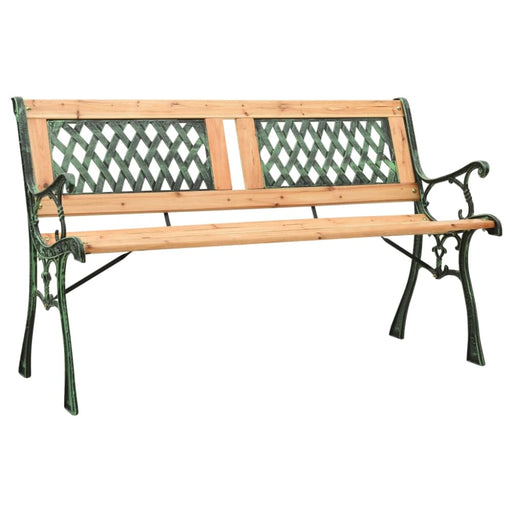 Garden Bench Cast Iron and Solid Firwood Toxbtt