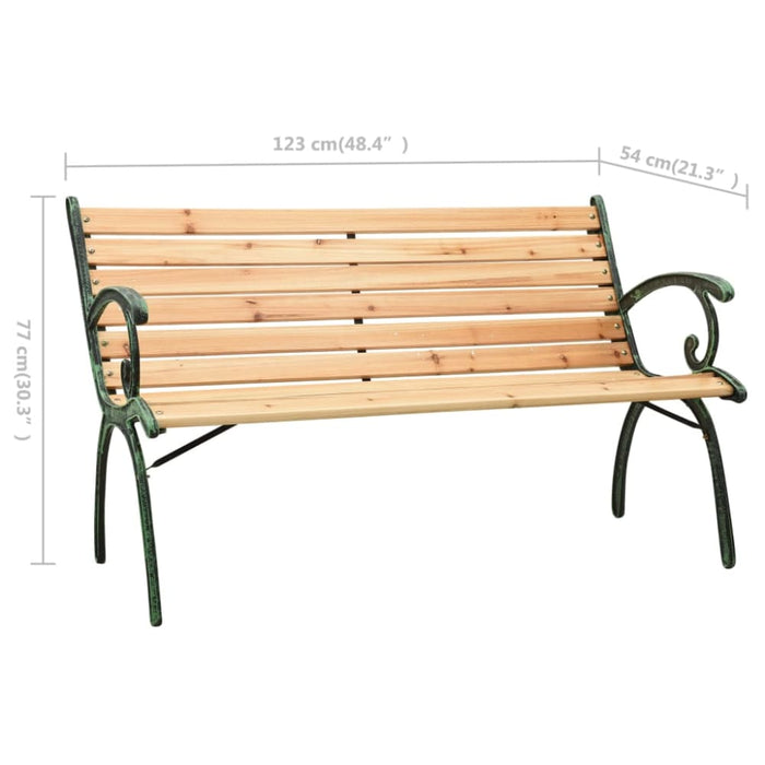 Garden Bench Cast Iron and Solid Firwood Toxbtx