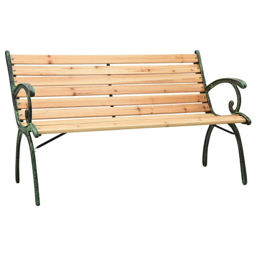 Garden Bench Cast Iron and Solid Firwood Toxbtx