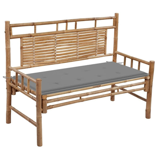 Garden Bench with Cushion 120 Cm Bamboo Tbltnii