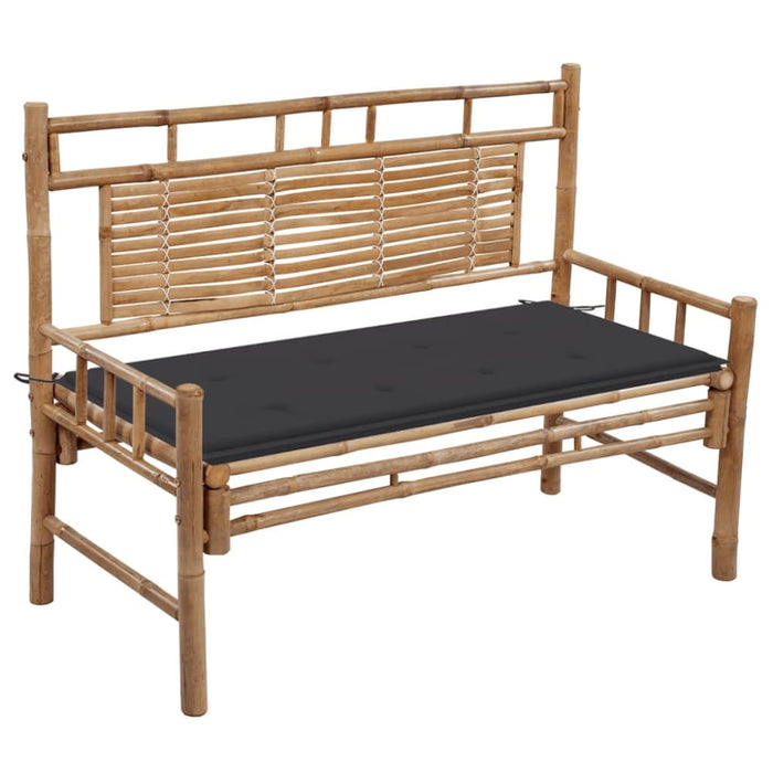 Garden Bench with Cushion 120 Cm Bamboo Tbltnil