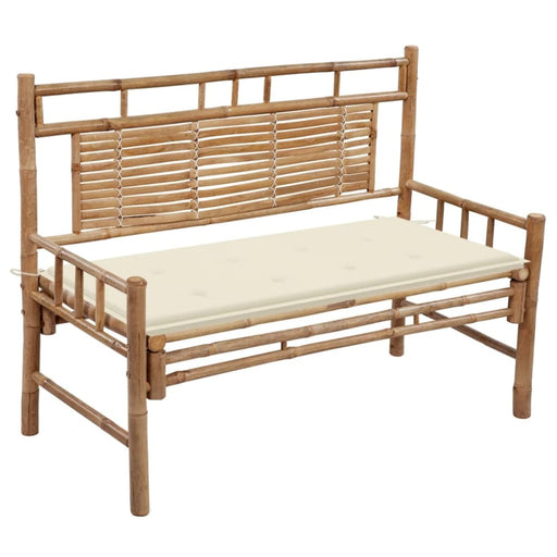 Garden Bench with Cushion 120 Cm Bamboo Tbltnin