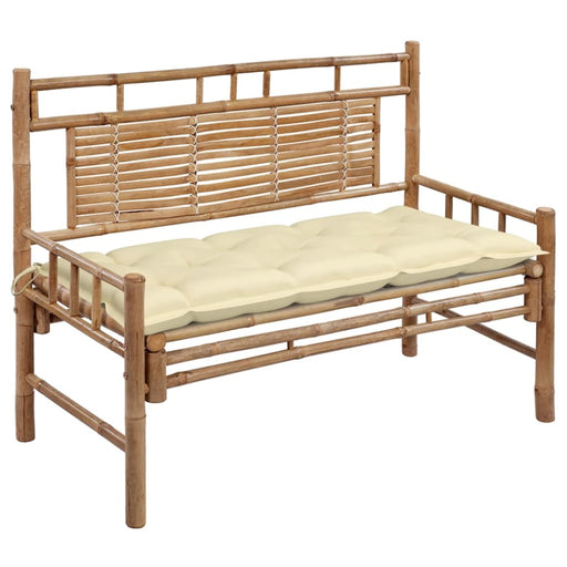Garden Bench with Cushion 120 Cm Bamboo Tbltnkt