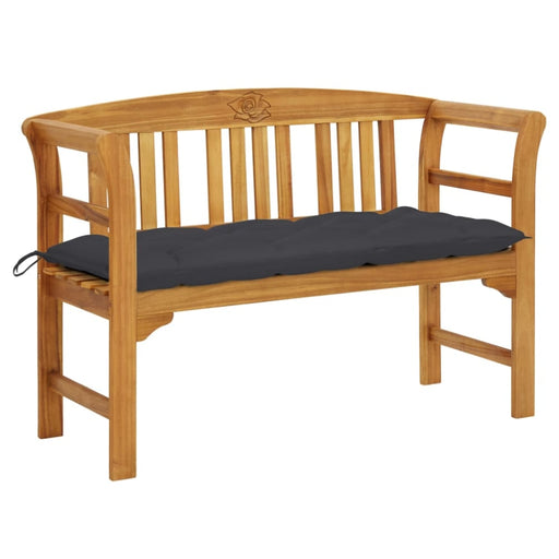 Garden Bench With Cushion Solid Acacia Wood Tblatbn