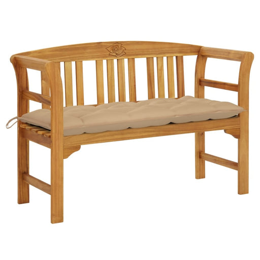 Garden Bench With Cushion Solid Acacia Wood Tblatoo